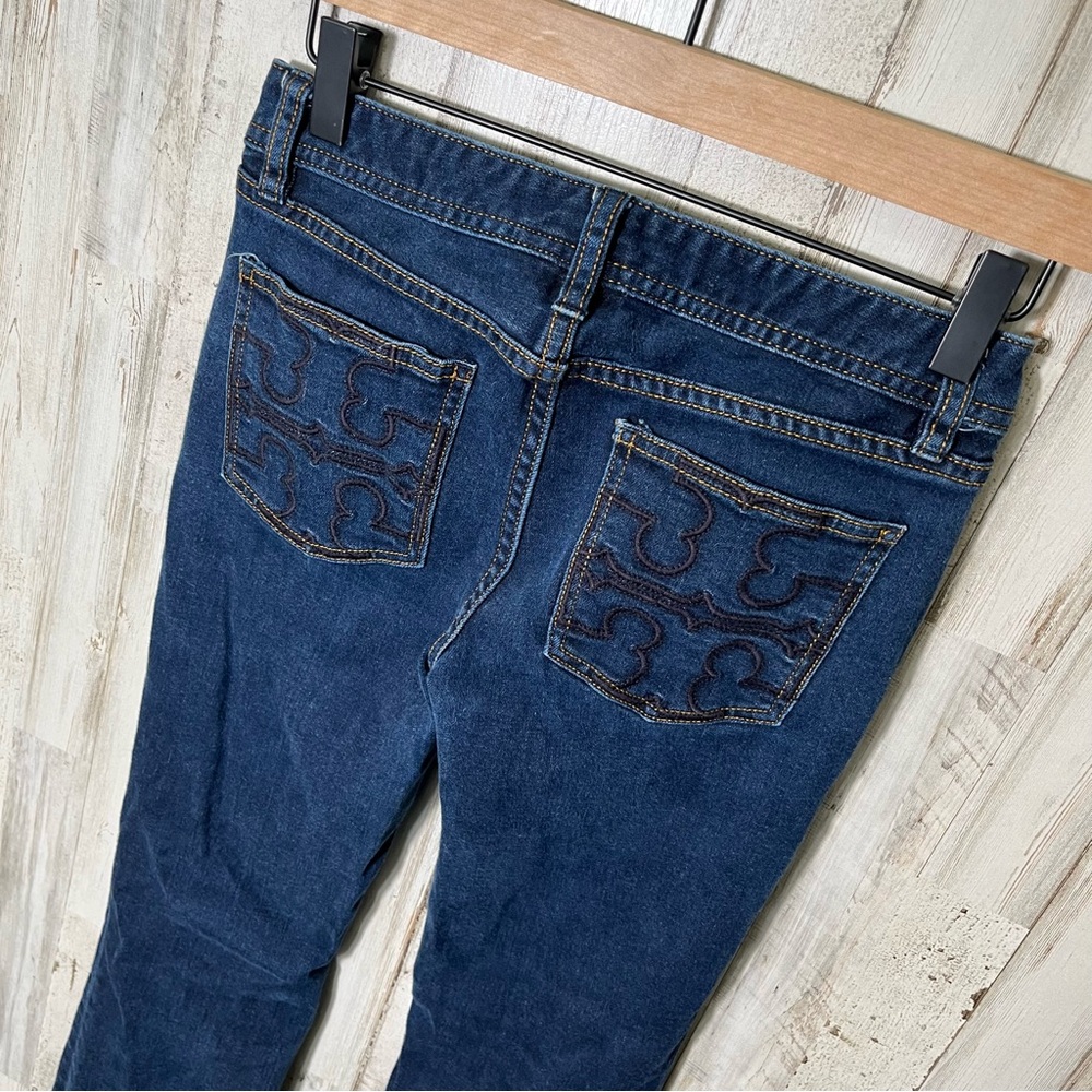 Tory Burch Bootcut Dark Wash Denim Mid Rise Jeans Womens Size‎ 24